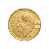 5 Pesos Hidalgo Oro (Año Aleatorio) Bueno-Regular